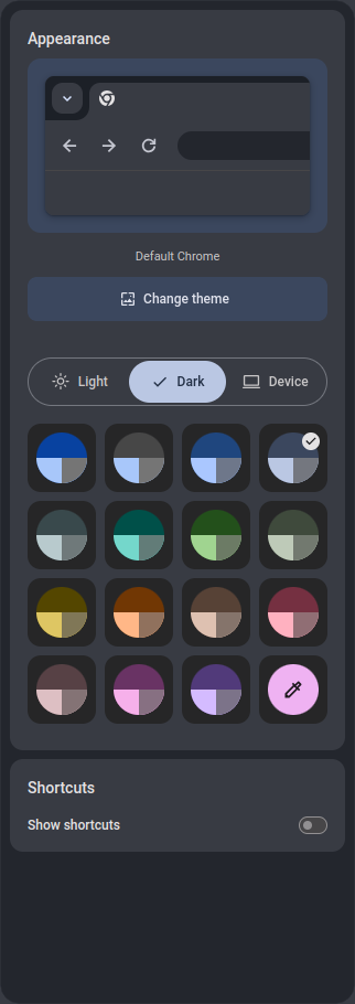 Chrome Color Scheme